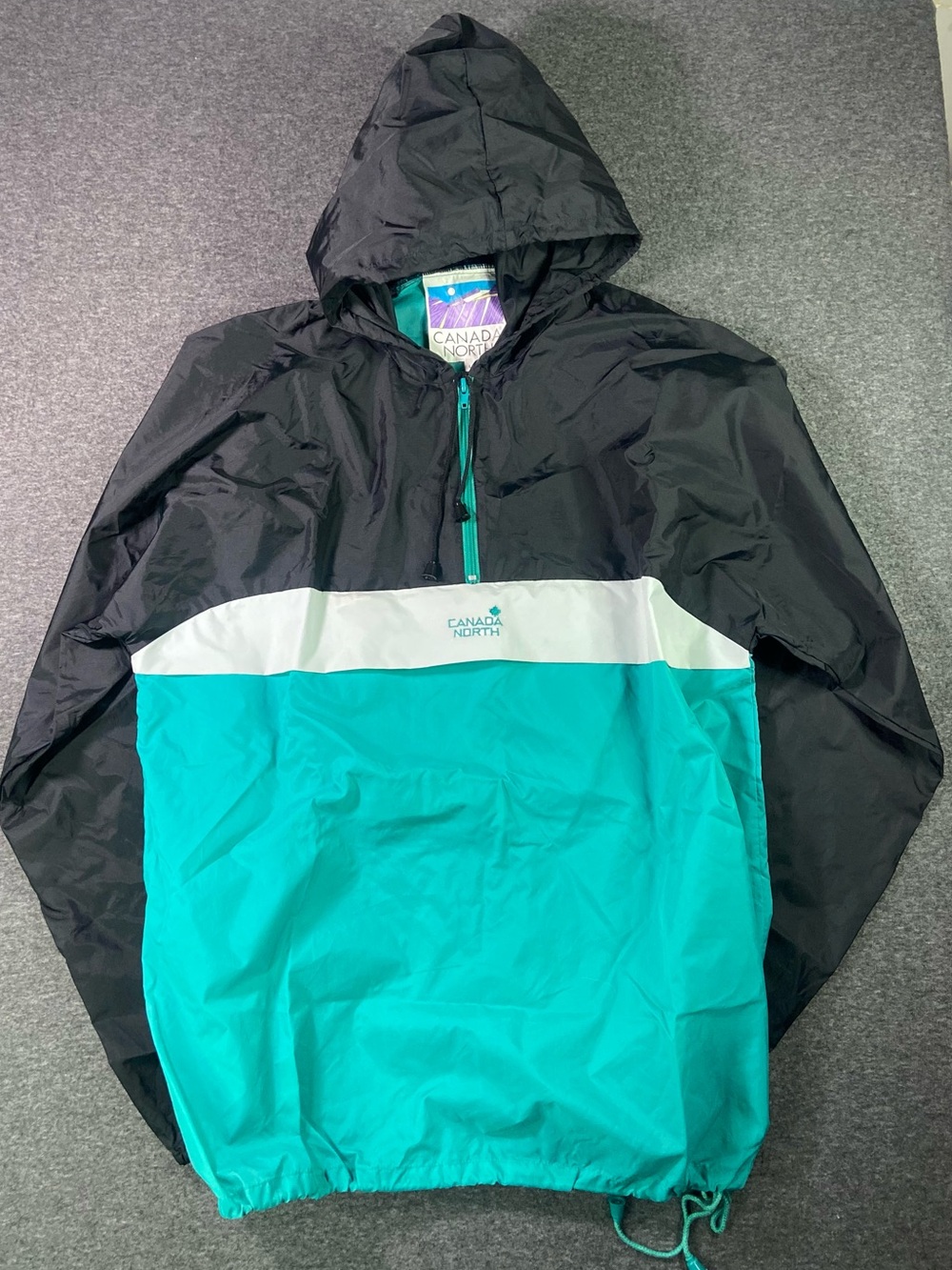 Vintage Canada North Colorblock Windbreaker Jacket 1/2 Zip Anorak Large